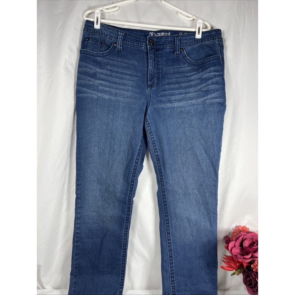 New Directions Womens 14 Weekend Slim Leg‎ Blue Jeans